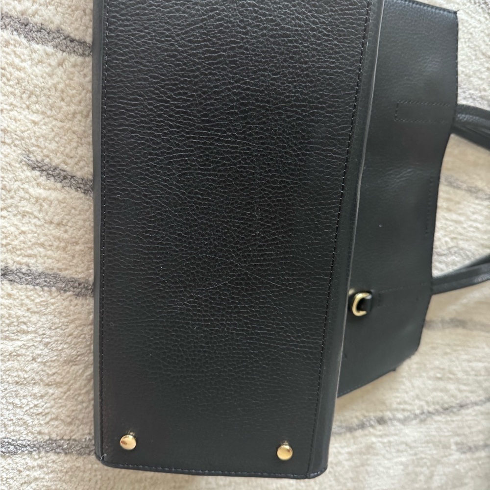 Banana Republic Black leather and suede Tote with Gold Accents - Picture 3 of 5